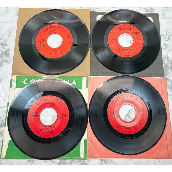 Tony Bennett 45 Record Lot of 10 Easy Listening Pop The Summer Knows - Picture 4 of 7